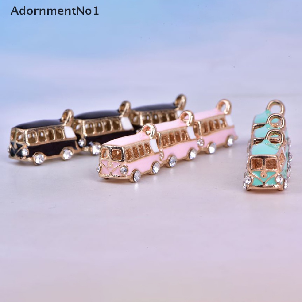 (AdornmentNo1) 5pcs / Set Liontin Bentuk Busses 3D Bahan Alloy Untuk Kerajinan Tangan DIY Charms