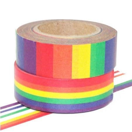 Japanese Washi Tape - Rainbow Vertical Horizontal Lines