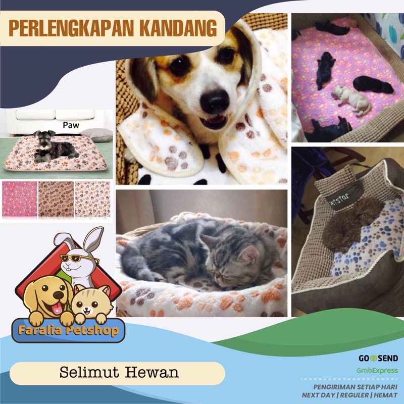 Selimut Matras Alas Kasur Tempat Tidur Kucing Anjing Hewan Blanket Pet Paw Lembut Bed Dog Cat