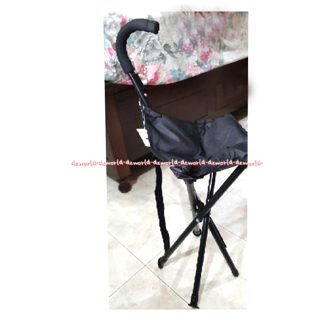 Miss Mountain foldable Chair Kursi 2in1 Kursi Lipat Praktis Untuk Travelling Kursi Tongkat Jalan Mod Mis Kursi Mis Inn