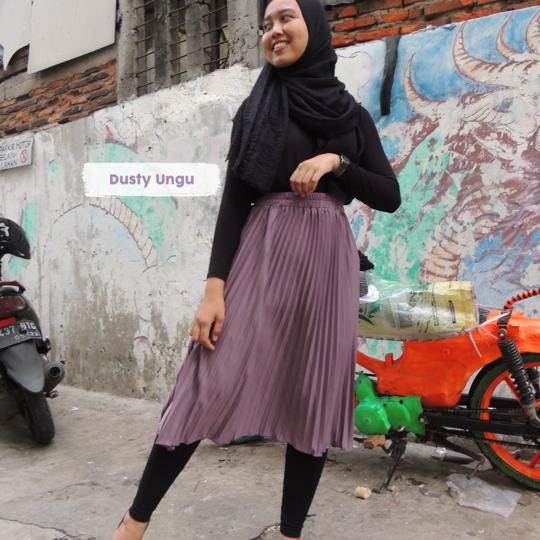 Rok plisket 7/8 wanita /rok payung jumbo pendek wanita/rok polisket premium HYGET GRADE A