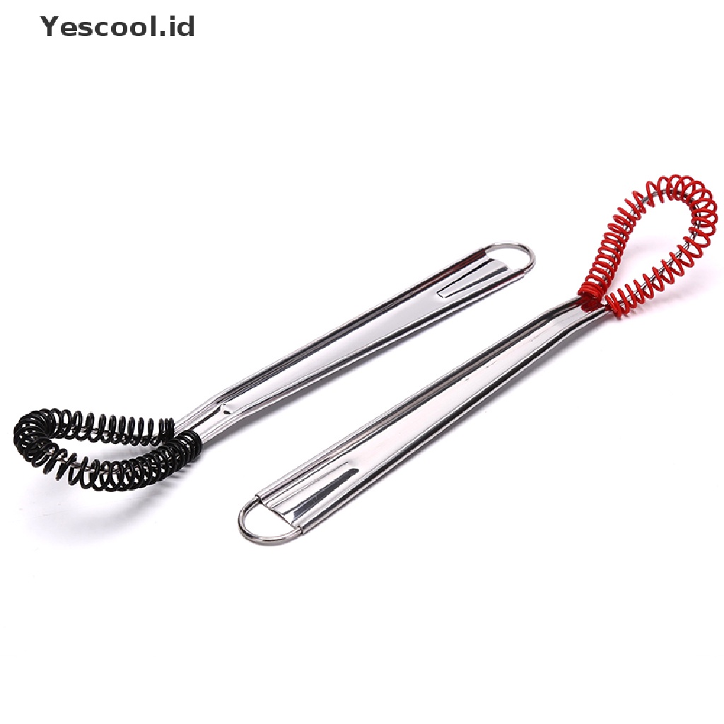 【Yescool】 Mini Egg Whisk Stainless Steel Beater Handheld Milk Frother Foamer Coffee Mixer .