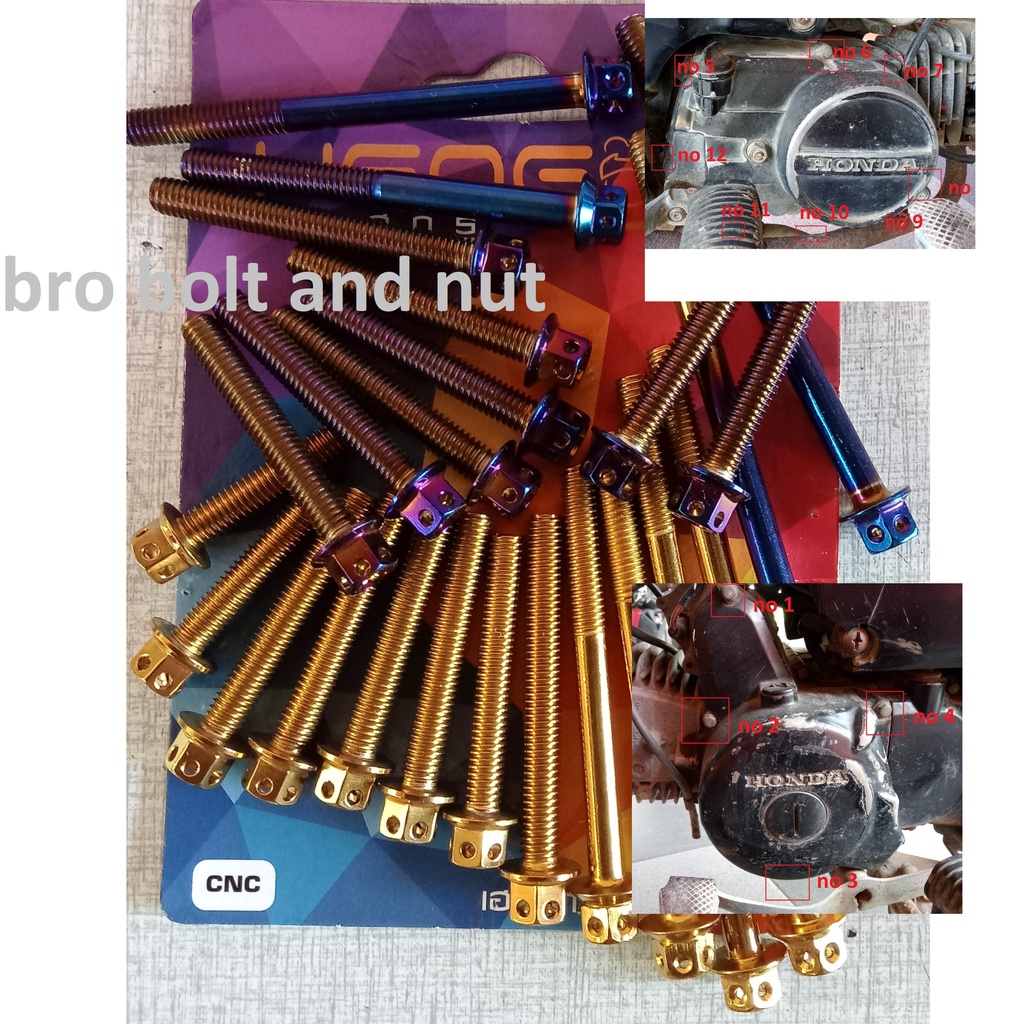 Baut Probolt Stainles Blok Mesin Honda Supra Fit 100 CC Revo old 100  Heng Original Thailand Per Set