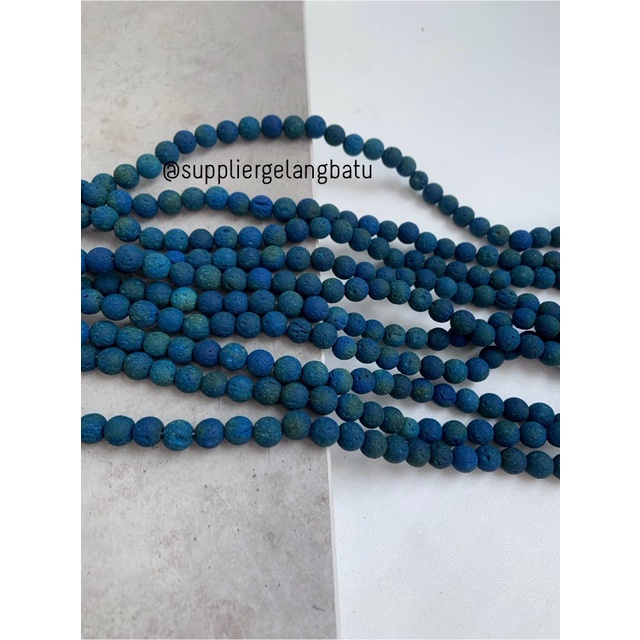 renceng lava stone BIRU HIJAU GLOBE 8mm batu akik merapi larva DIFUSER