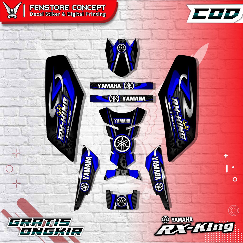 STRIPING Stiker RX KING  KING KOBRA  VARIASI volt 3