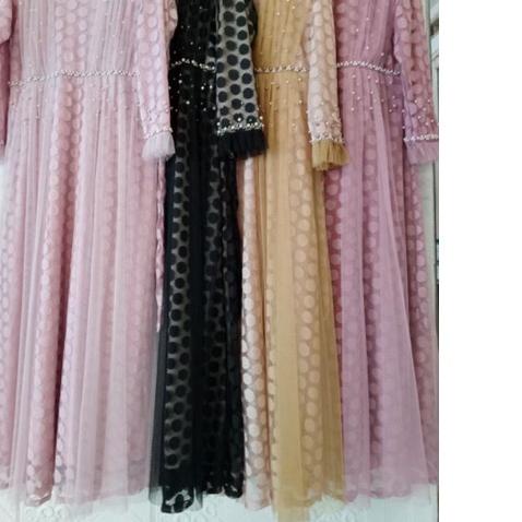 ✼ Gamis ozias Full brukat Tile slendang Gamis brokat premium mewah aksen pinggang mutiara Gamis Pest