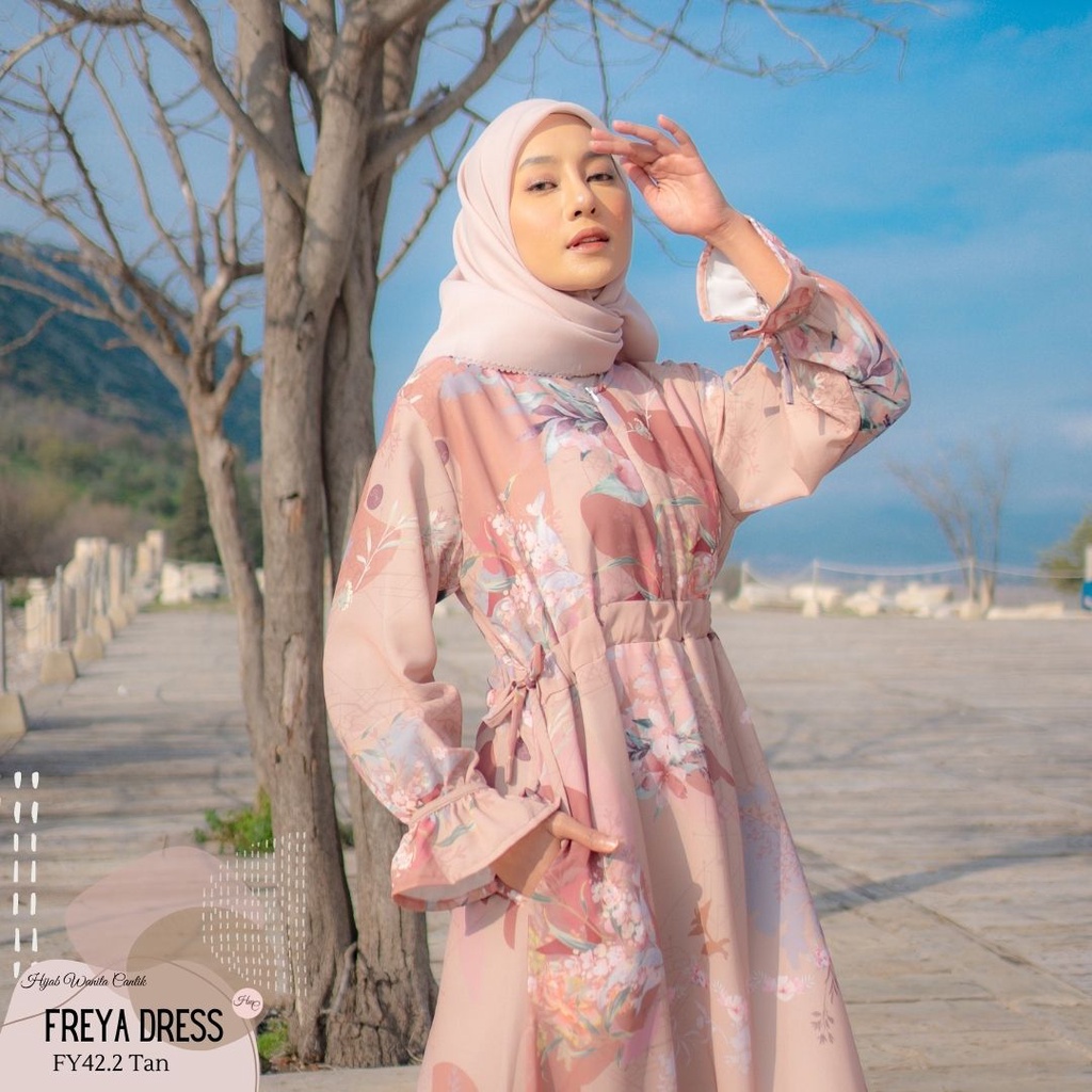 Hijabwanitacantik - Freya Dress | Dress Printing Exclusive | Gamis Pakaian Muslim-6