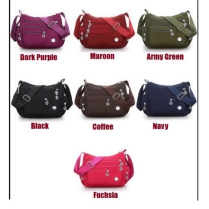 Tas Nylon Wanita Bahan Tebal Serba Guna Anti Air Shoulder Bag - DX500