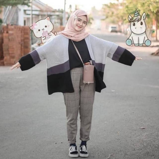 Cardigan rajut cewek maury loose warna hitam