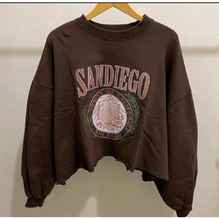 Sweater Crop Oversize Wanita Sandiego