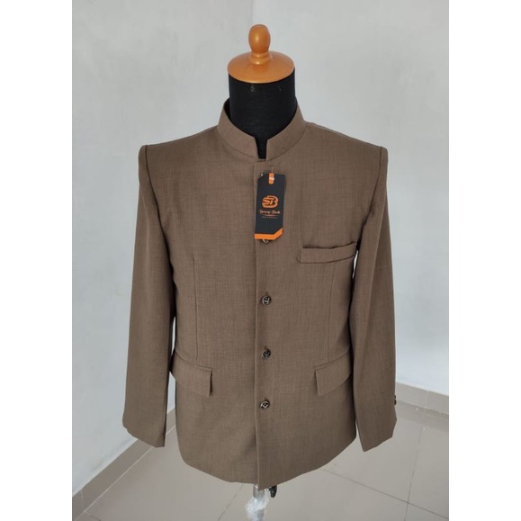Jasko coklat Milo polos bescap tasik wool Novus pakai furing pading busa Jas Koko Jasco