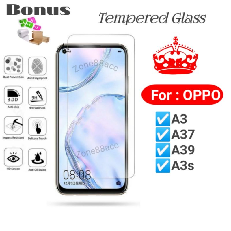 Antigores Tempered Glass Screen Guard protector Oppo A3 A37 A39 A3s TG Bening Antiblue Spy Blue light Full Garskin Lensa Lens Pelindung Layar 9D