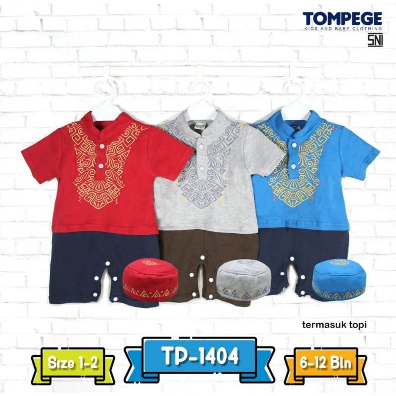 Baju Muslim Bayi Romper Plus Peci