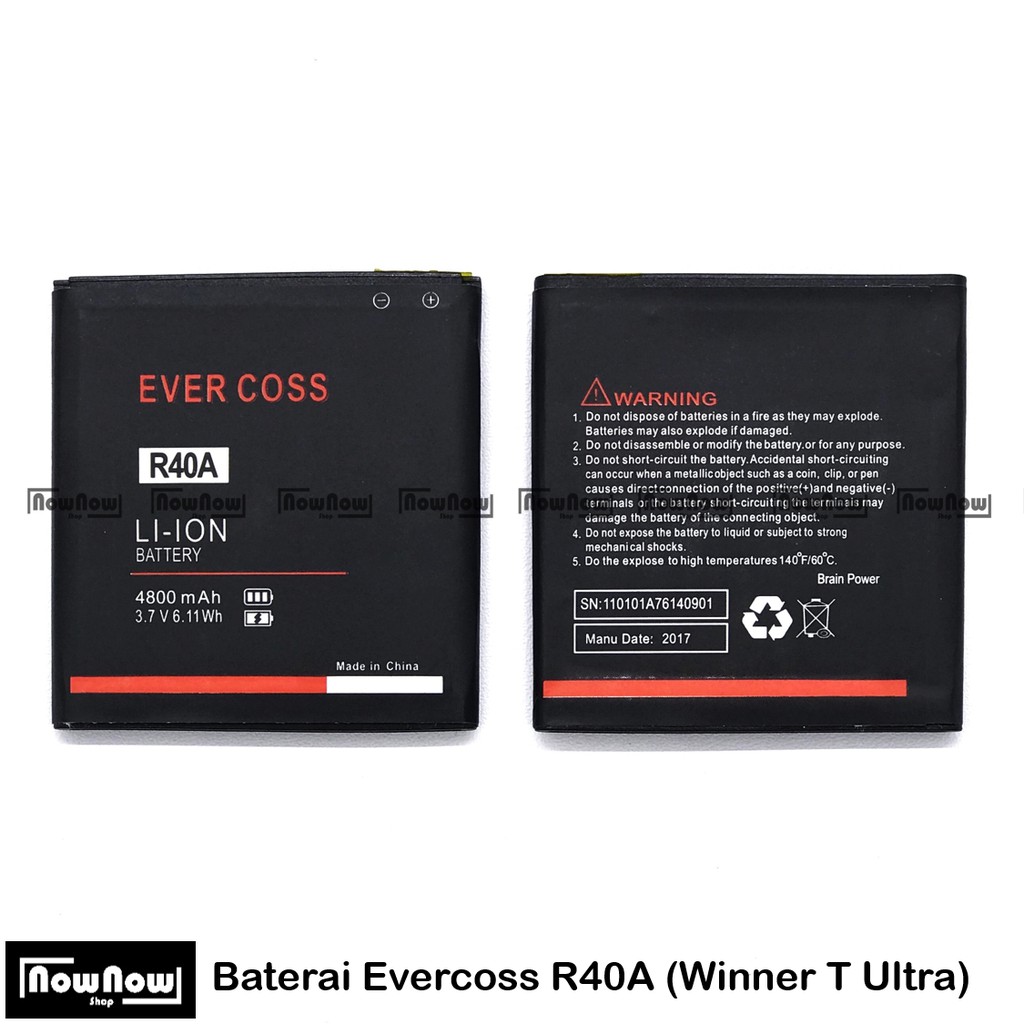 Baterai Evercoss R40A Winner T Ultra Original Double Power Batre Batrai Battery HP