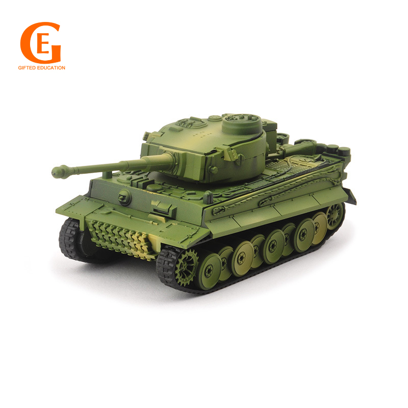 Mainan Rakitan Balok Bangunan Model Tank Militer Tiger 4D 1 / 72 DIY Untuk Anak