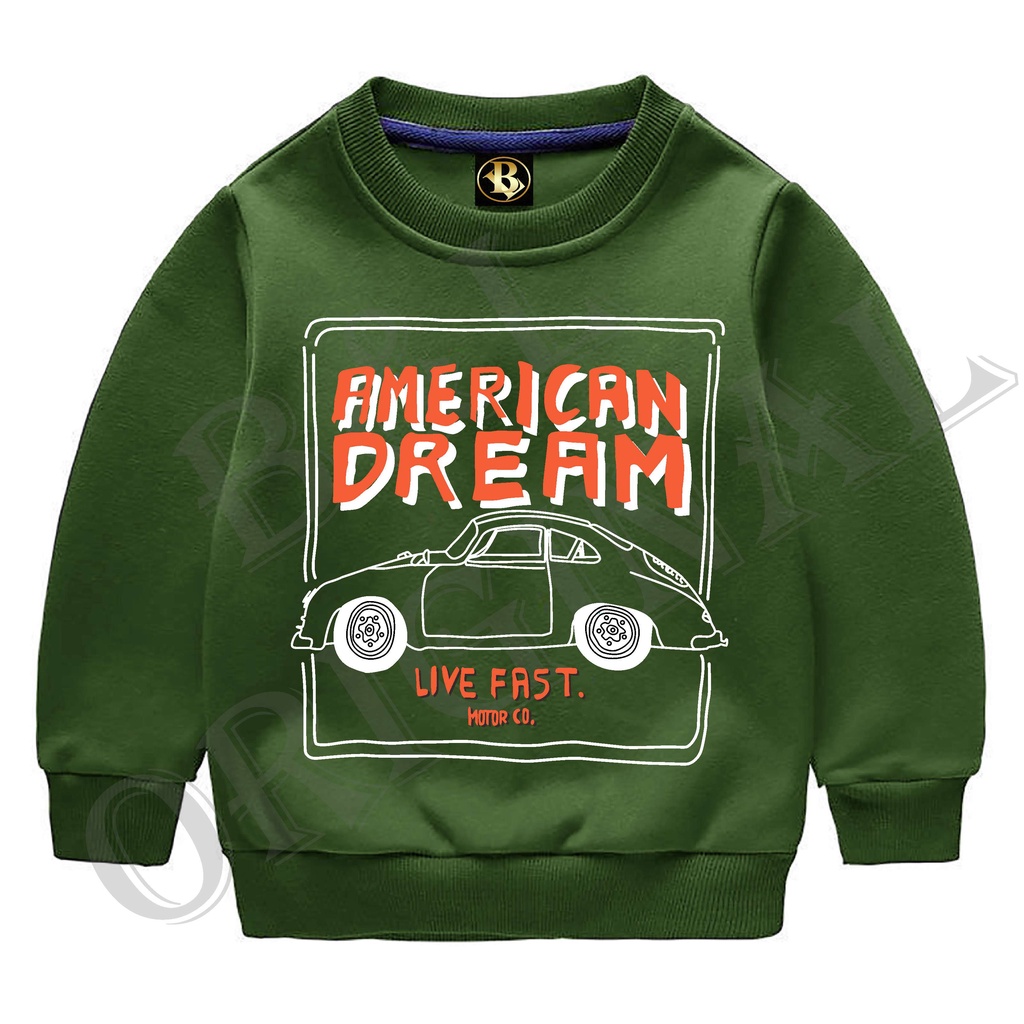 BS//COD//BAJU ANAK AMERICAN DREAM//ATASAN KAOS TANGAN PANJANG//REAL PICTURE GQ