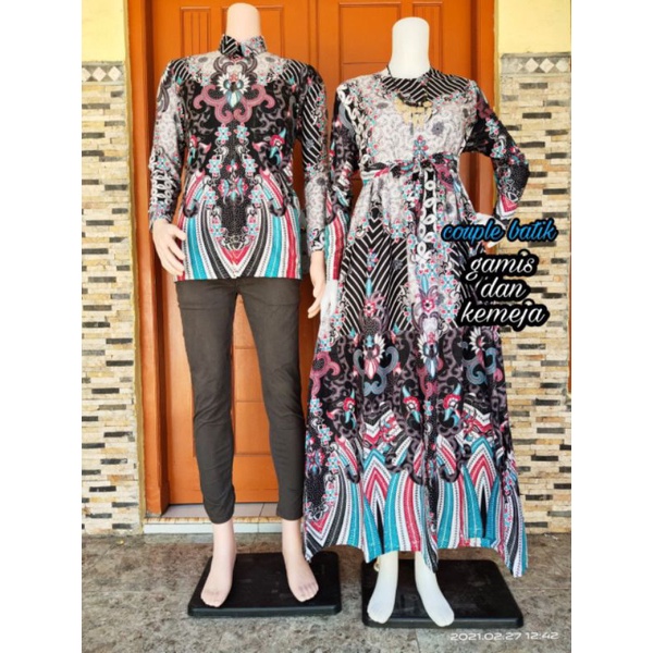 KEMEJA PRIA LENGAN PANJANG M L XL | GAMIS BATIK SARIMBIT JUMBO | COUPLE BATIK TERBARU 2021