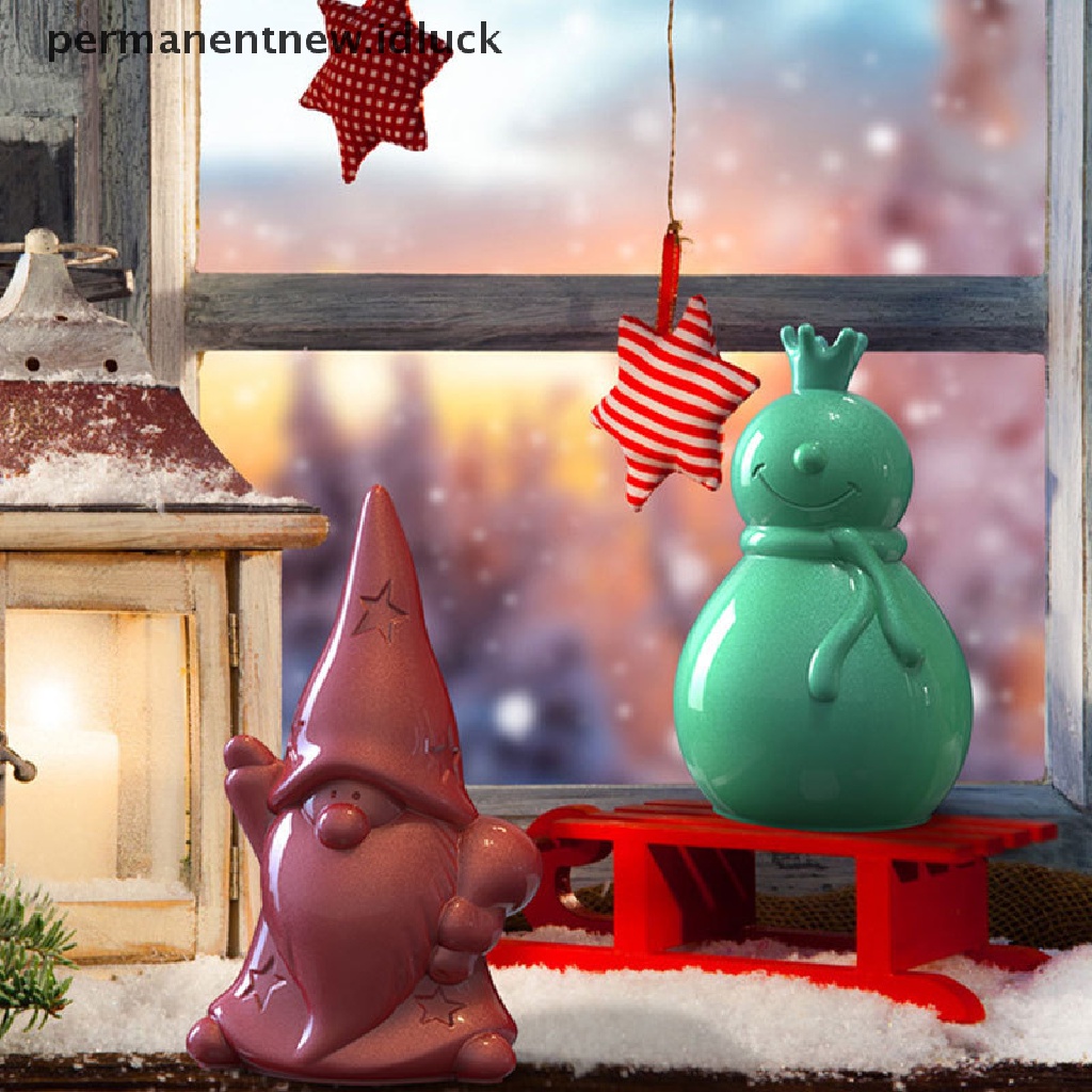 Set Cetakan Sabun Kristal Epoksi Bahan Silikon Desain Santa Claus Snowman Pohon Natal Untuk Dekorasi Rumah