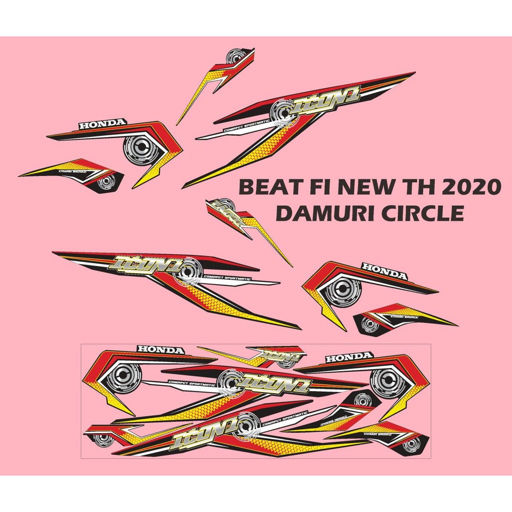 stiker hologram striping decal variasi honda beat fi new tahun 2020