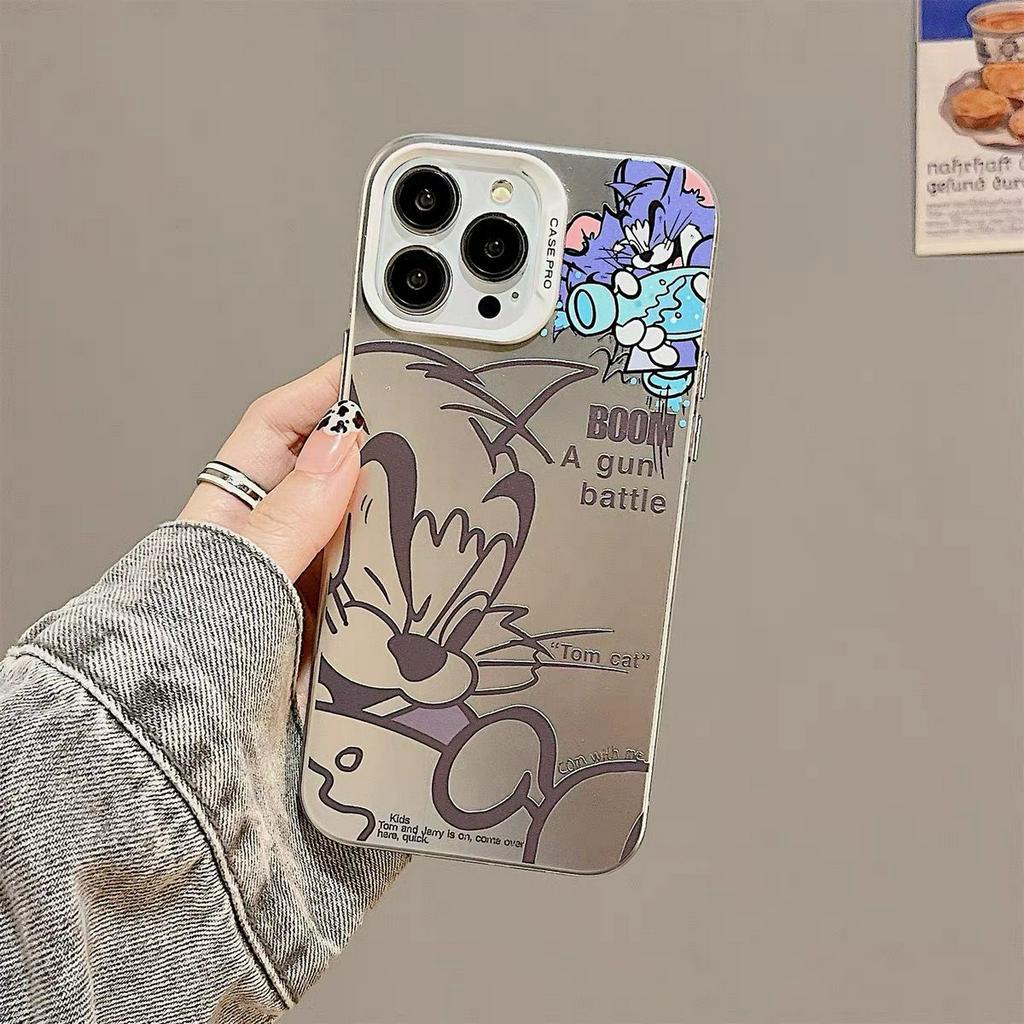 NEW PREMIUM CASE !! TOM AND JERRY IMPACT SILVER GLITTER CASE PRO IP 14 PROMAX 14 PRO 14 13 PROMAX 13 PRO 13 12 PROMAX 12 PRO 12 11 SOFTCASE