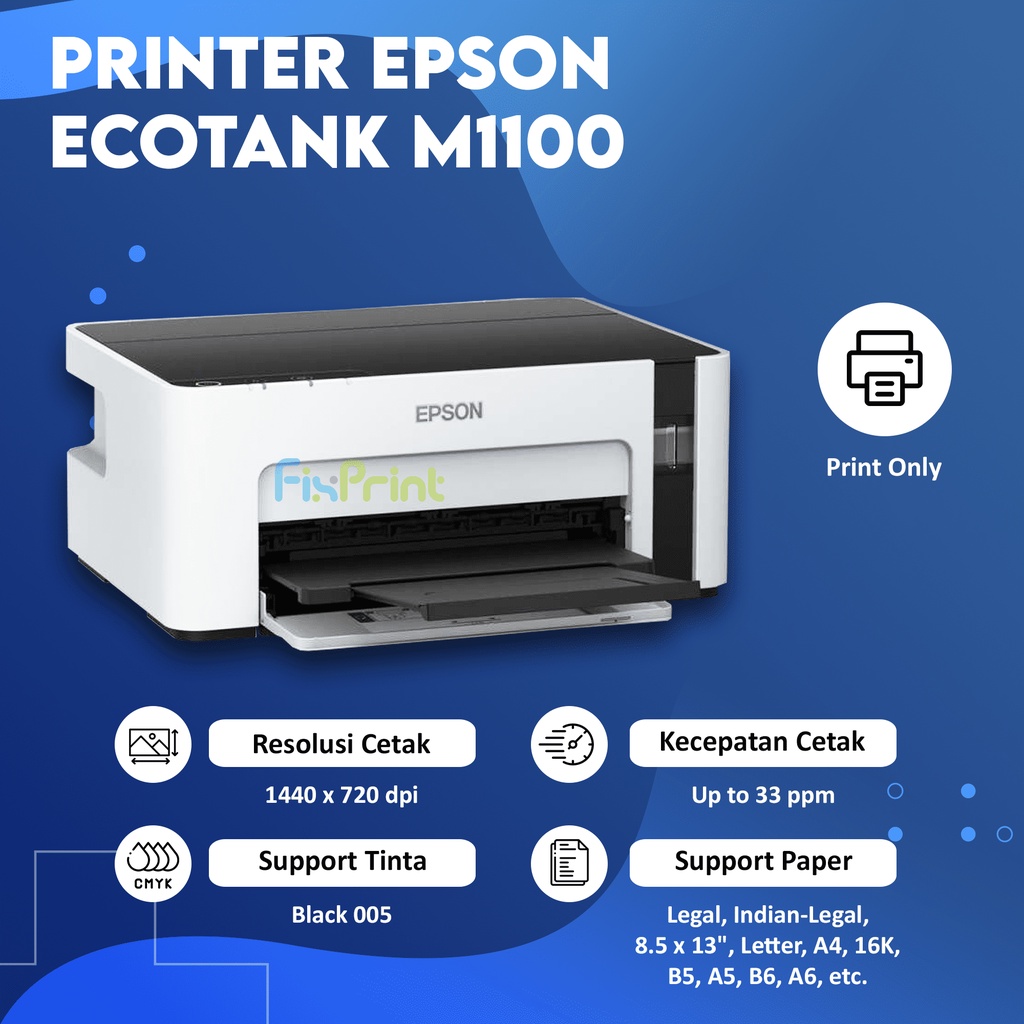 Printer Epson M1100 Monochrome InkTank M-1100 Tinta 005 Original C13T0