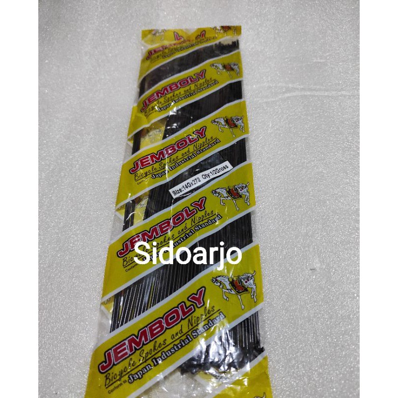 Spoke | Jari jari | Ruji 14 x 272 mm | Sepeda MTB 27.5" HITAM BESI JEMBOLY