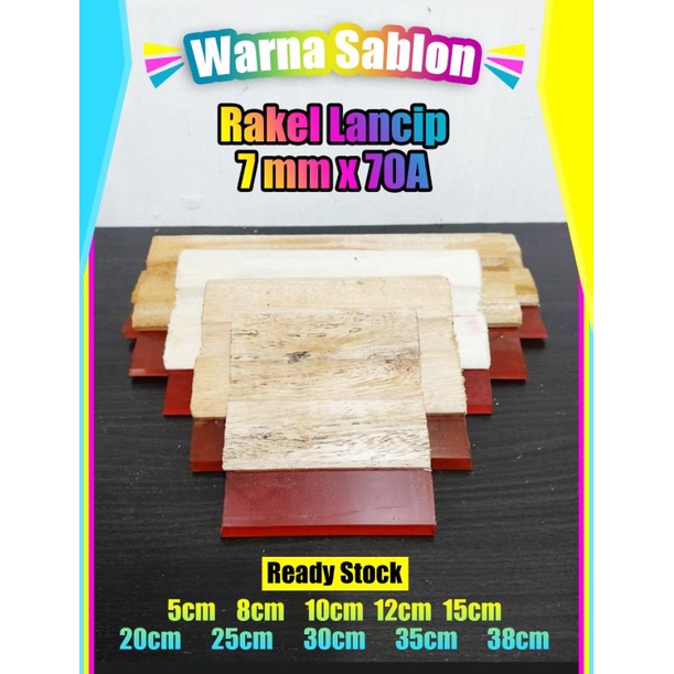 Rakel merah lancip 7mm x 70A 20cm 25cm 30cm 35cm 38cm