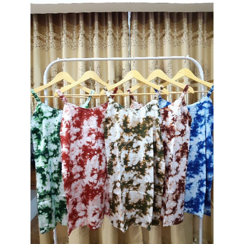 Daster Bali Daster Tali Kecil Baju Tidur Wanita Bahan Rayon Motif Tiedye