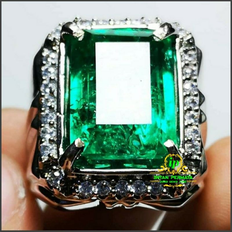 CINCIN BATU ZAMRUD RUSIA ASLI OCTAGON BERKUALITAS