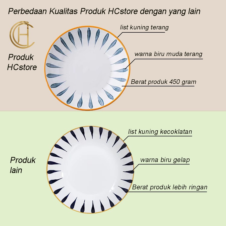 piring keramik makan bulat steak dan biasa 8 inch design jepang korea bisa untuk oven panggang-8