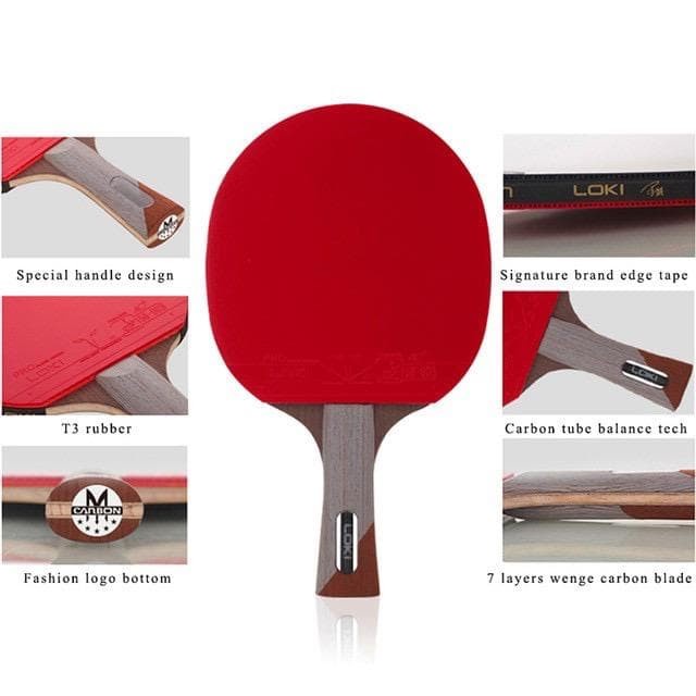 PROMO BET PINGPONG BAT TENIS MEJA BAT PINGPONG LOKI 5STAR CARBON