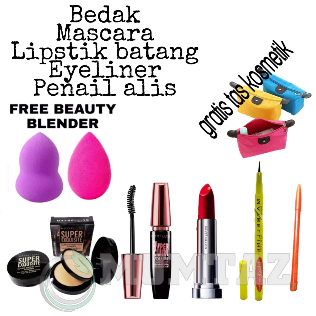 Maybelline Paket Makeup 5 in 1 paket kosmetik wanita lengkap komplit terjangkau penawaran spesial ma