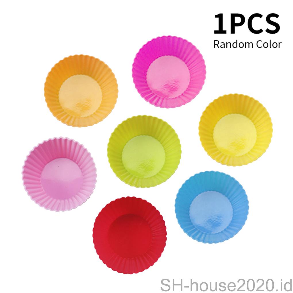 [house2020]Cupcake Mold Silicone Pastry Mold Non-Stick Cake Mould Tray Chocolate DIY Baking Tool Color Random