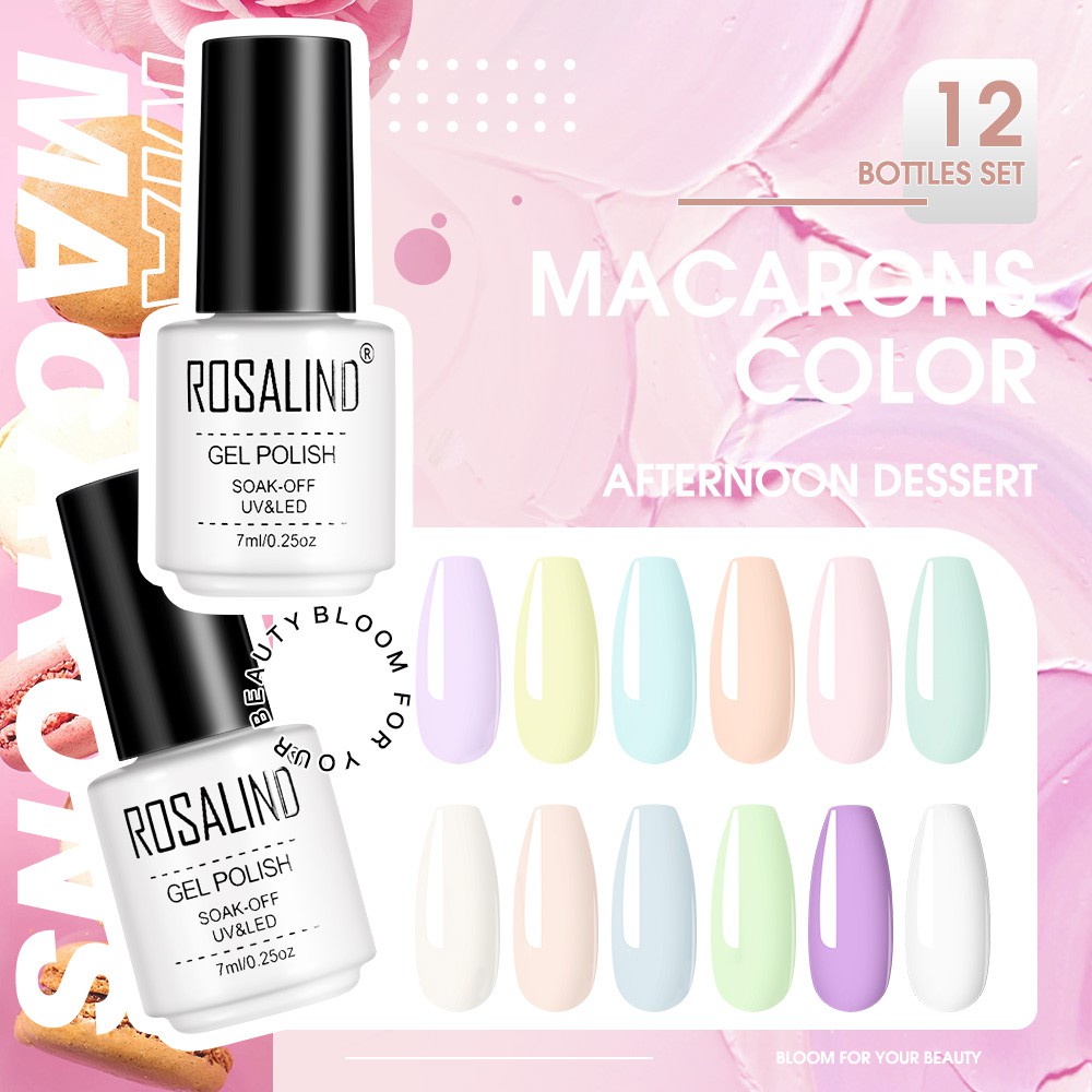 ROSALIND Macaron Series Gel Nail Polish UV LED Nail Art / Kutek / Cat Kuku