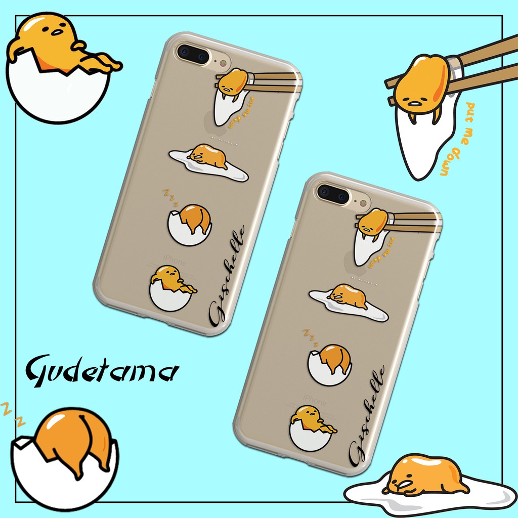 Custom Gudetama jelly hard case Iphone Samsung Lenovo Oppo Xiaomi etc