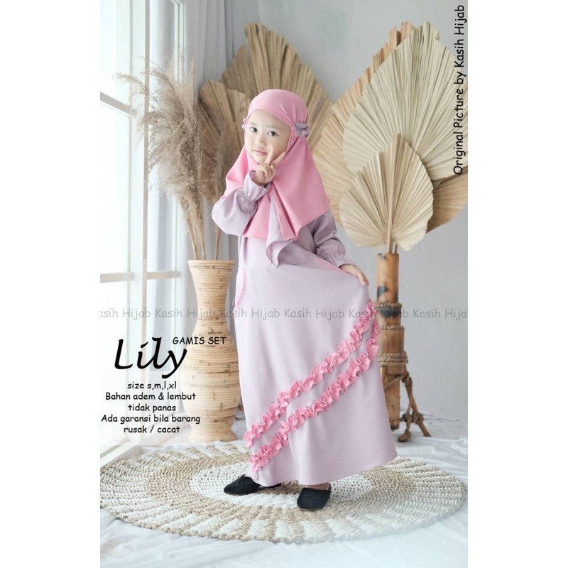 gamis anak perempuan “Lily”/gamis anak+kerudung anak 2-11thn by kasihhijab