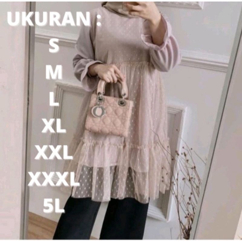 CHARLOTA TUNIK JUMBO MIX TILE TUNIK TILE UKURAN S M L XL XXL XXXL 5L TUNIK CANTIK SANTAI FORMAL
