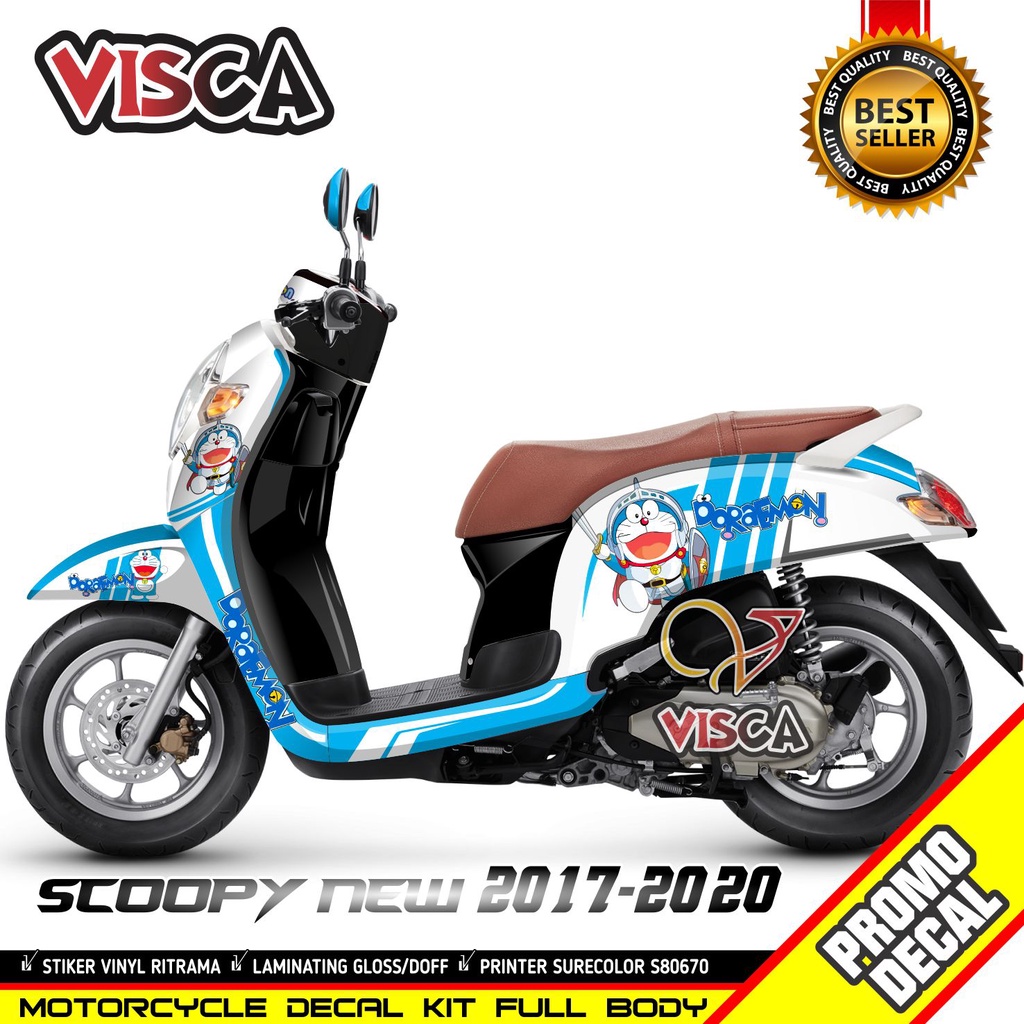 Decal Scoopy 2017-2020 Sticker Scoopy 2017-2020  Stiker Scoopy 2017-2020 full body motif doraemon02