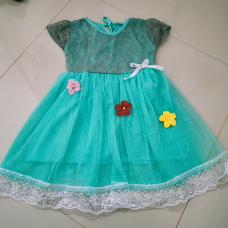 Dress anak 1 2 tahun baju anak cewek perempuan gaun cantik unik tutu brokat (Dress fitriyalova)