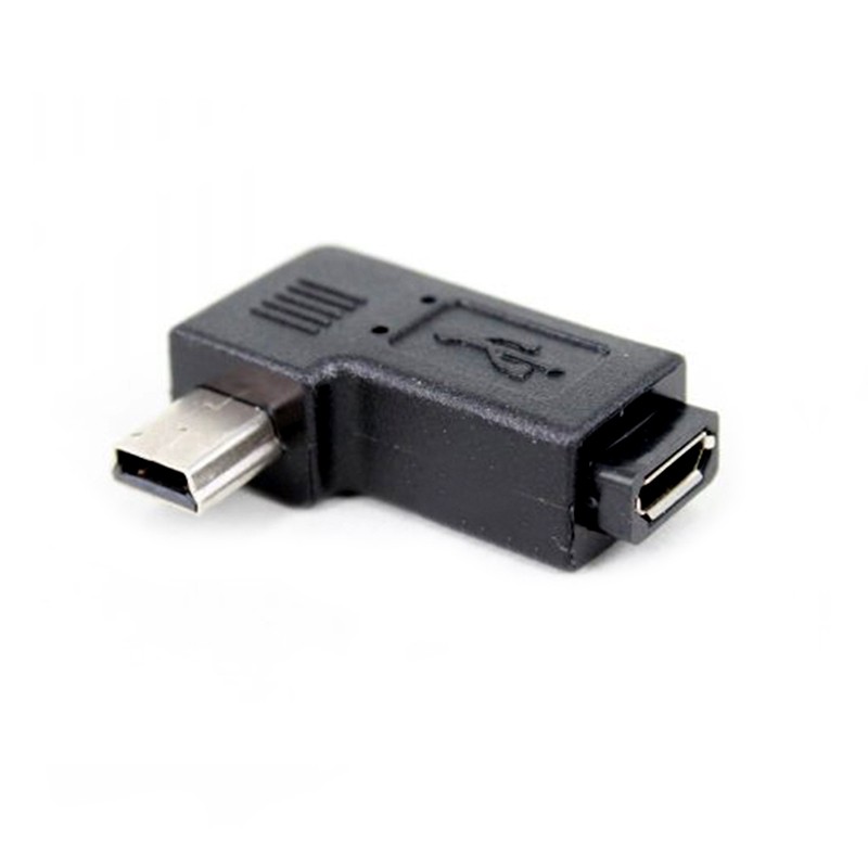 90 Degree Right Left Angle Mini USB Type A Male To Micro USB Female Adapter