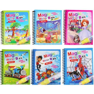 Magic Water Book NO MESS! 1 pcs BUKU GAMBAR MEWARNAI AJAIB Gratis PENA / SPIDOL AIR chn