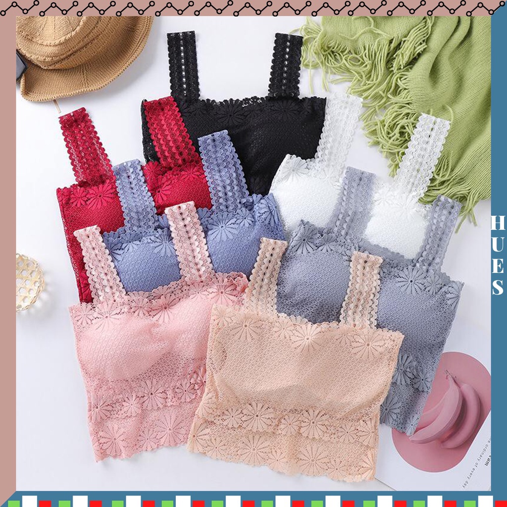 HUES.ID Bra Tanktop fashion wanita tanpa kawat bh pakaian dalam wanita 1052