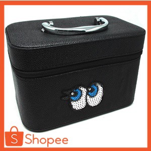 TAS MAKE UP WANITA KOTAK KOSMETIK  ARTIS KOREA+KACA RIAS