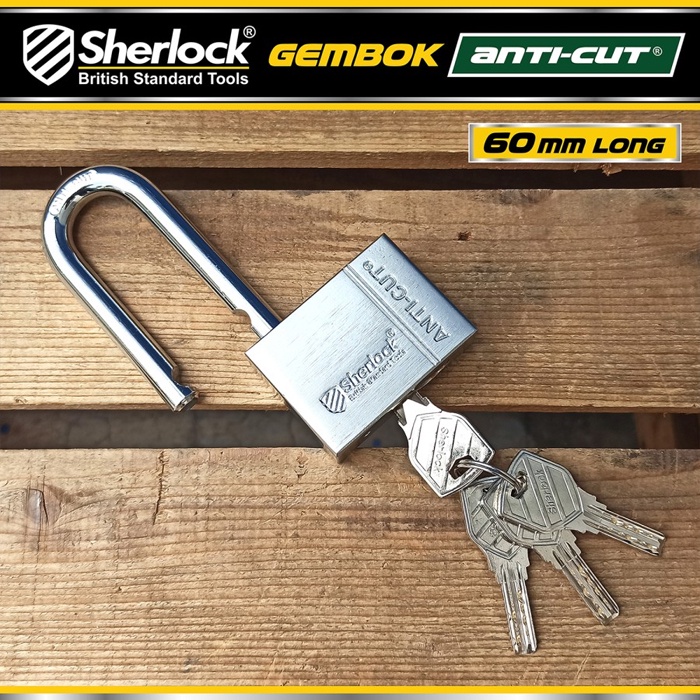 Gembok Original Sherlock Tools ANTI CUT 60 mm Panjang