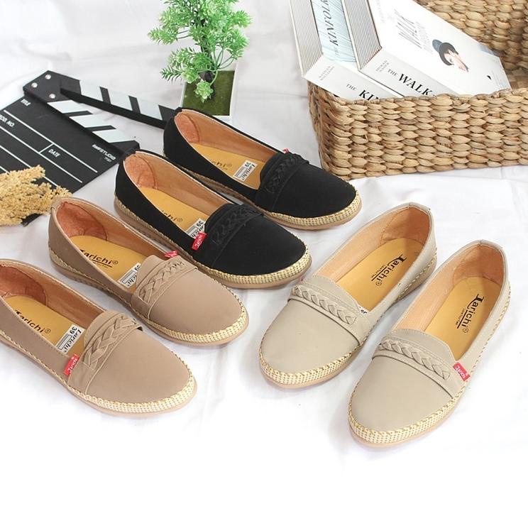 Sangat Nyaman.. SEPATU WANITA FLATSHOES TERBARU KEKINIAN FLAT SHOES PEREMPUAN SPATU CEWEK SLIP ON CE