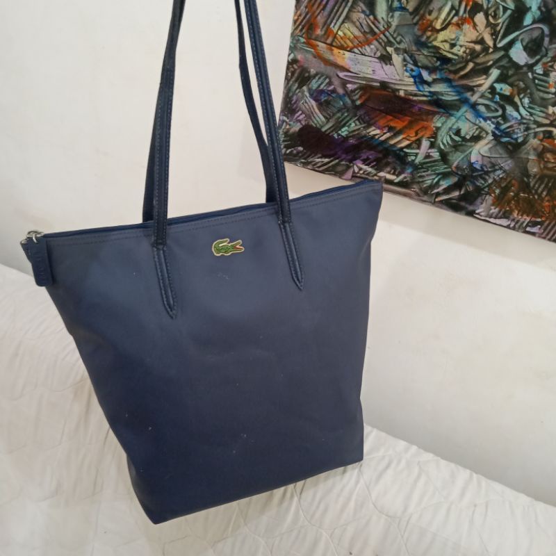 Preloved Tas Lacoste original vertical Tote bag size besar tas second branded original