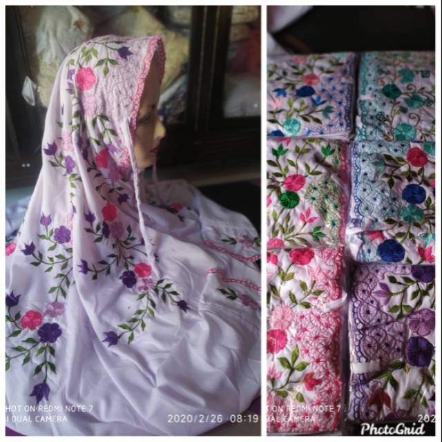 MUKENA TERUSAN POLINO BORDIR/MUKENA TERUSAN BORDIR/MUKENA BORDIR