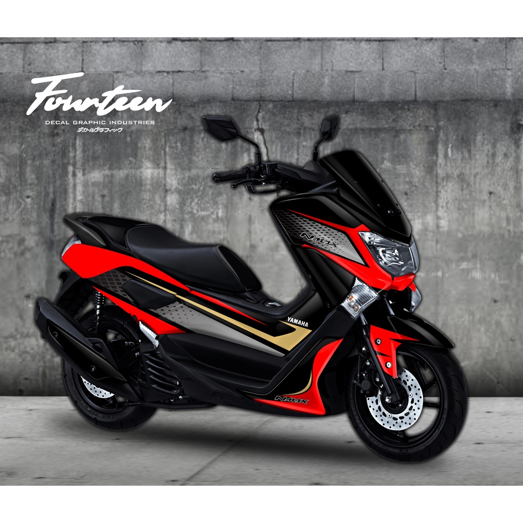 Sticker Nmax Full Body / Decal Nmax Full Grafis NMAX LAMA / PERTAMA MERAH ABU