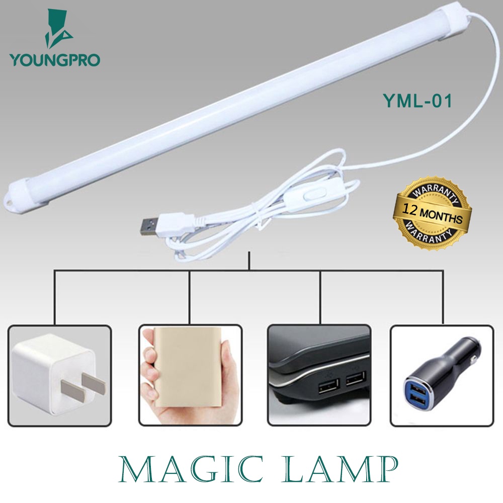YOUNGPRO MAGIC LAMP LAMPU LED PANJANG PORTABLE EMERGENCY 26cm 37cm 52cm