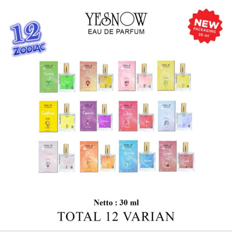 YESNOW ZODIAC EAU DE PARFUME 30 ML / PARFUM / PENGHARUM BADAN
